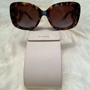 Authentic Prada Baroque Tortoise Blue Sunglasses